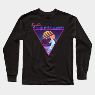 Retro Vaporwave Ski Mountain | Keystone Colorado | Shirts, Stickers, and More! Long Sleeve T-Shirt